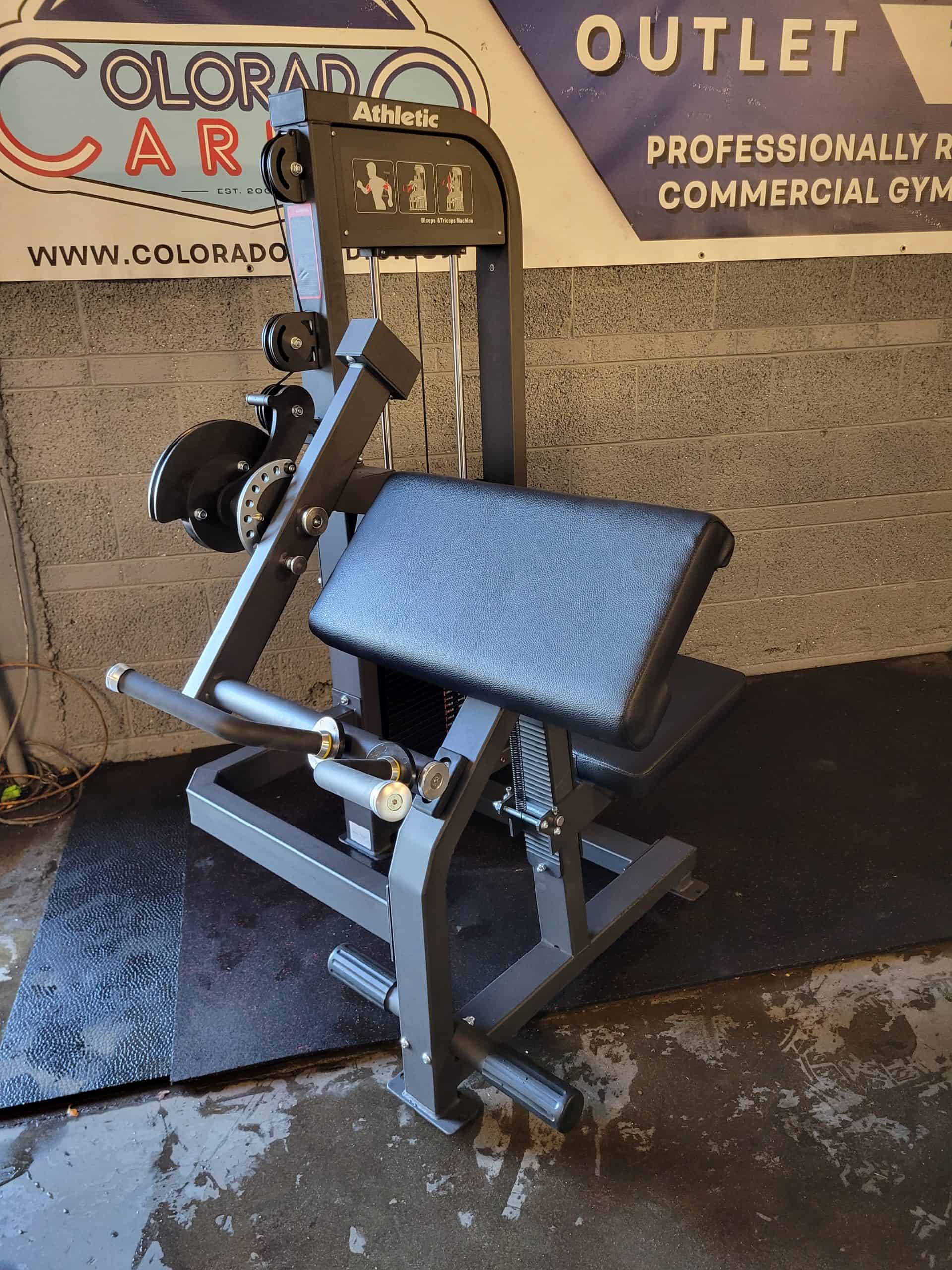 Advanced leg press machine at Colorado Cardio gym, designed for strength training and lower body workouts in a professional fitness environment.