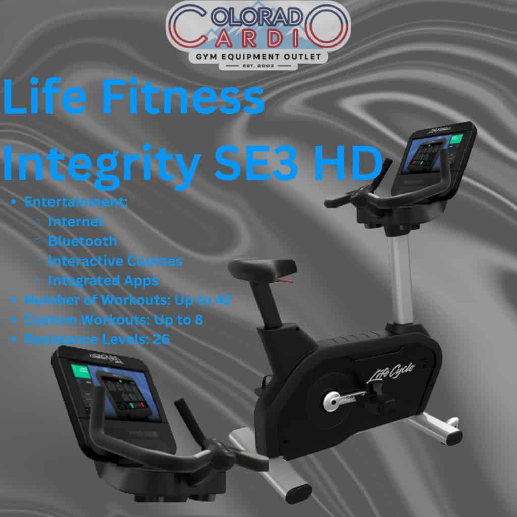 Life Fitness exercise bike at Colorado Cardio gym equipment outlet in Colorado Springs.