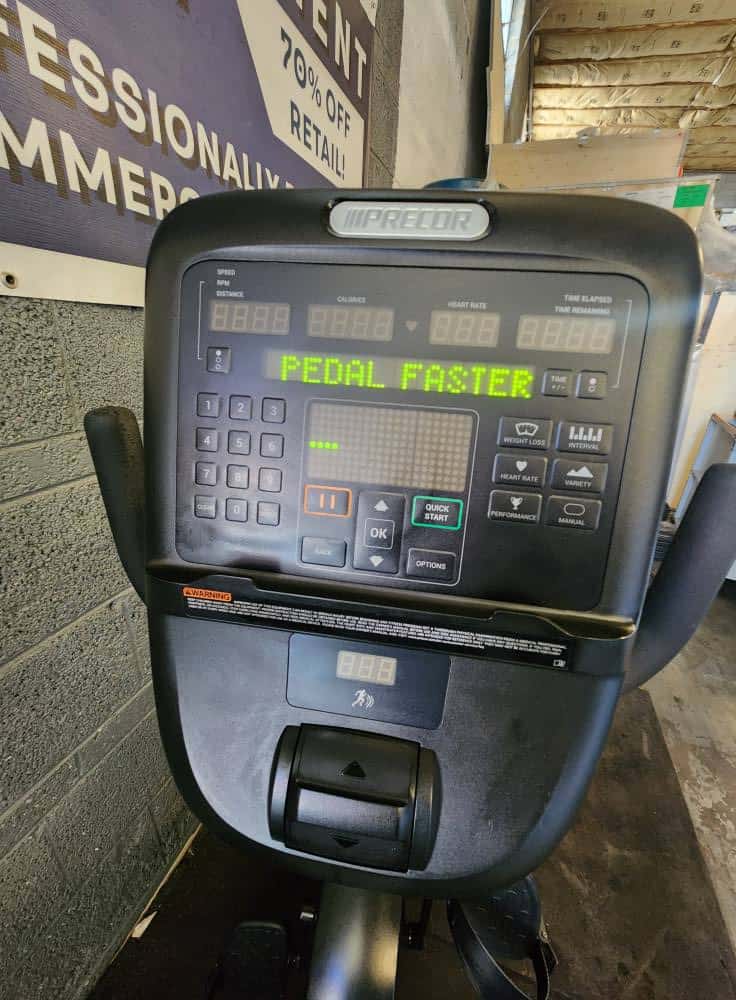 Pedal faster treadmill with digital display and control panel at Colorado Cardio clinic.