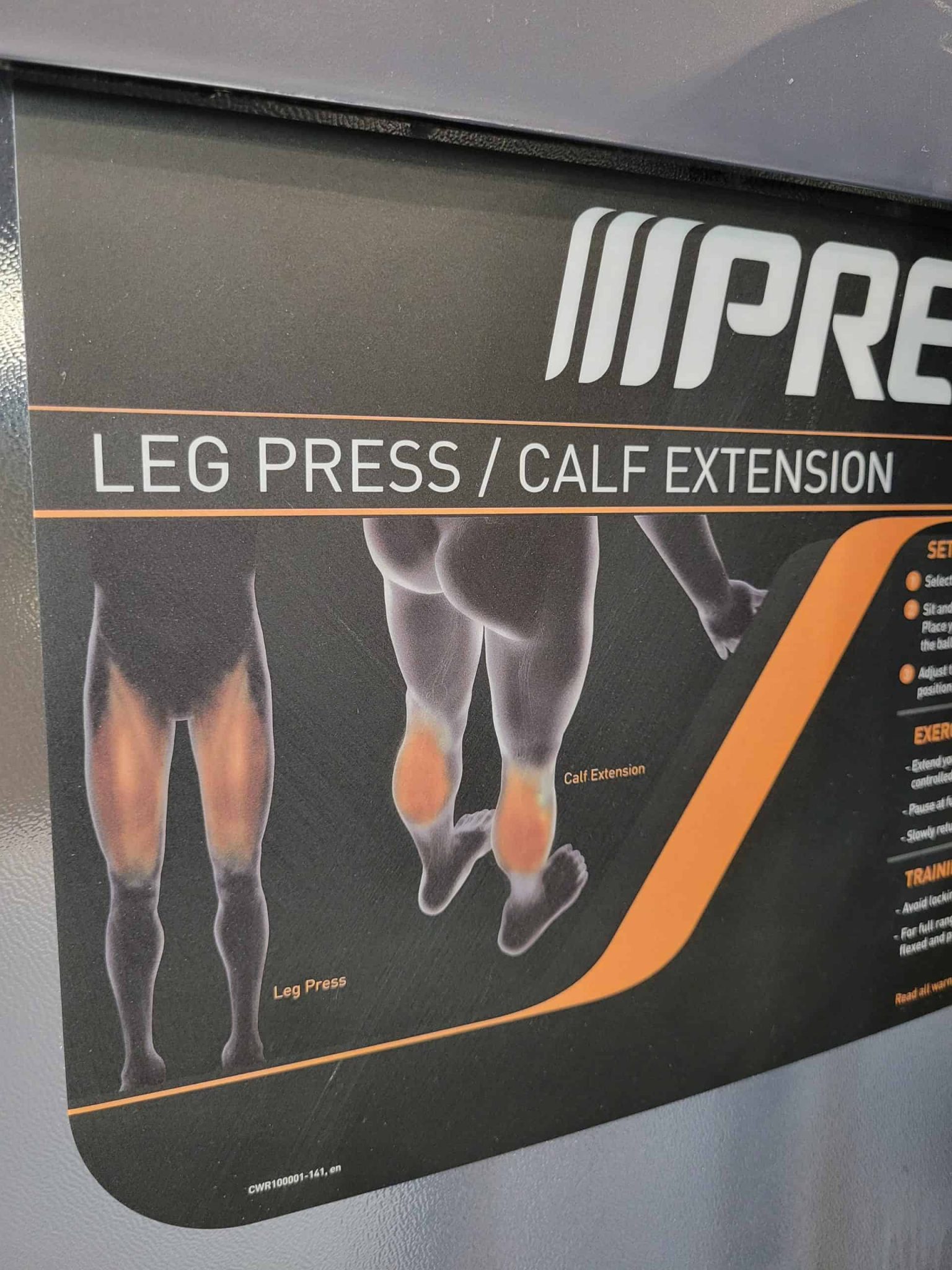 Leg press and calf extension exercise machine at Colorado Cardio, designed for cardiovascular fitness and leg strength training.