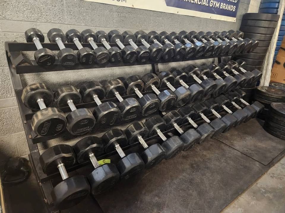 USED Troy Rubber 5-100lbs Dumbbells