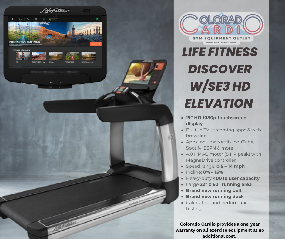 Life Fitness Discover w/SE3 HD Elevation Treadmill