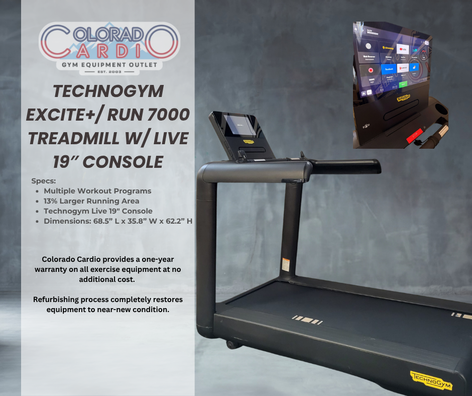 Technogym EXCITE+/ RUN 7000 Treadmill w/ Live 19" Console