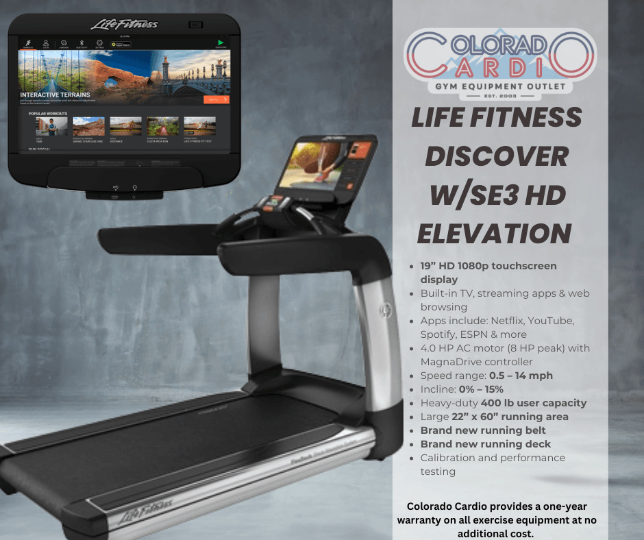Life Fitness Discover w/SE3 HD Elevation Treadmill - Military Discount