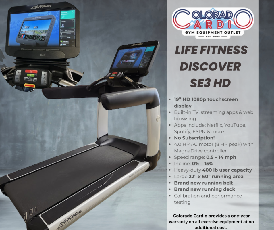 Life Fitness Discover SE3 HD Treadmill (Beautiful Pearl White Finish)