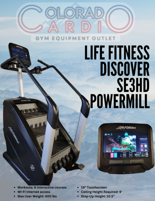 Life Fitness PowerMill Climber with Discover SE3 HD Touchscreen Console