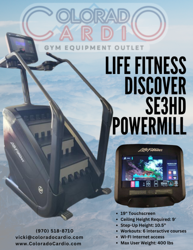 Life Fitness PowerMill Climber with Discover SE3 HD Touchscreen Console (BLACK PEARL FINISH)