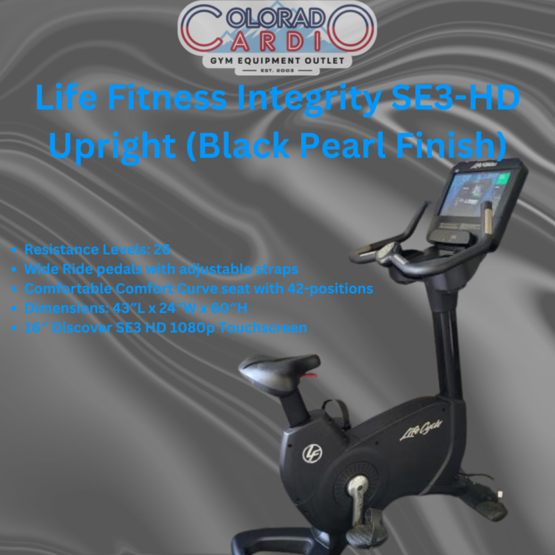 Life Fitness Integrity SE3-HD Upright Bike (Black Pearl Finish)