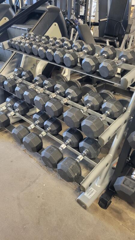 Life Fitness Rubber HEX Dumbbells (USED) - Image 4